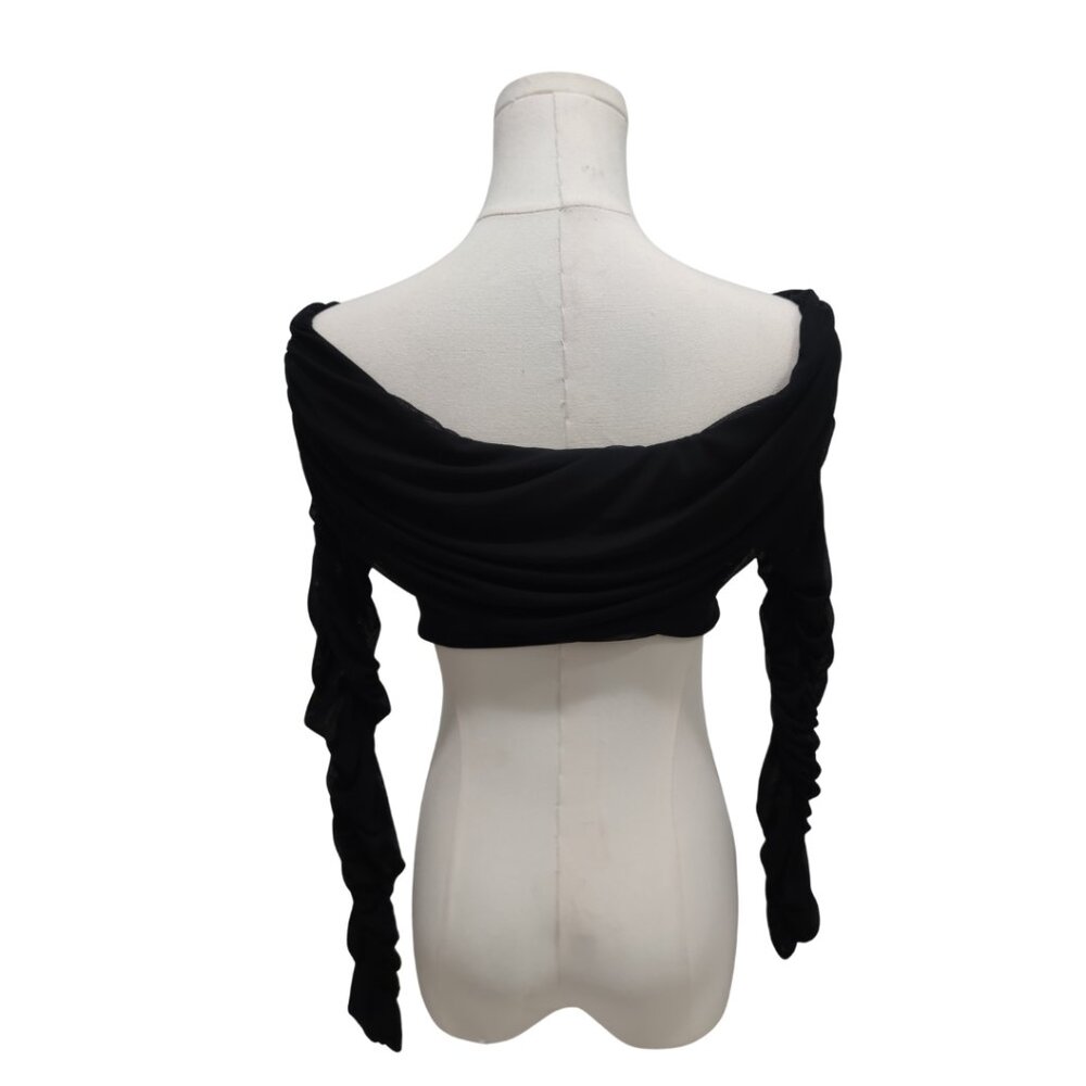 Doll House Mesh Drape Front Top - Picture 2 of 4